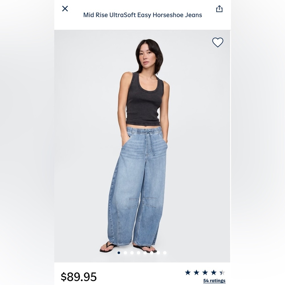 GAP Mid rise UltraSoft Easy Horseshoe Jeans